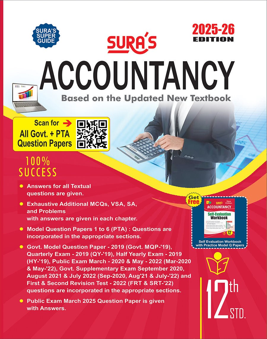 SURA`S 12th Standard Accountancy Guide in English Medium 2025-26 Latest Updated Edition