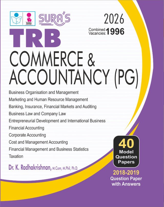 SURA`S TRB PG COMMERCE and ACCOUNTANCY Exam Book Guide and Model Question Papers in English Medium - LATEST EDITION 2026