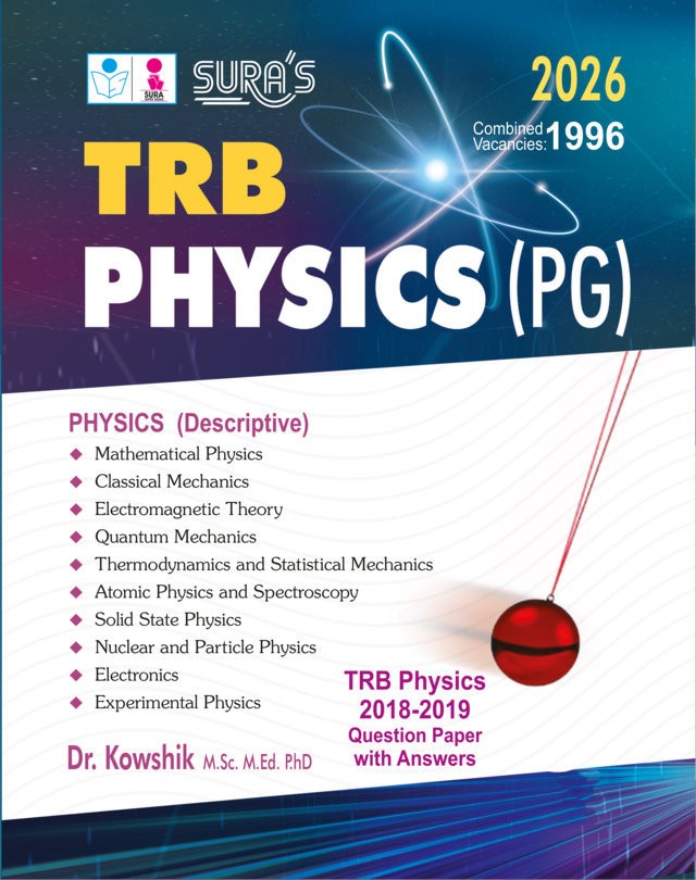 SURA`S TRB PG PHYSICS Exam Book Guide and Original Solved Question Paper with Answers - Latest Updated Edition 2026