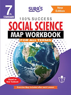 SURA`S 7th Standard Social Science Map Work Book English Medium - New Edition