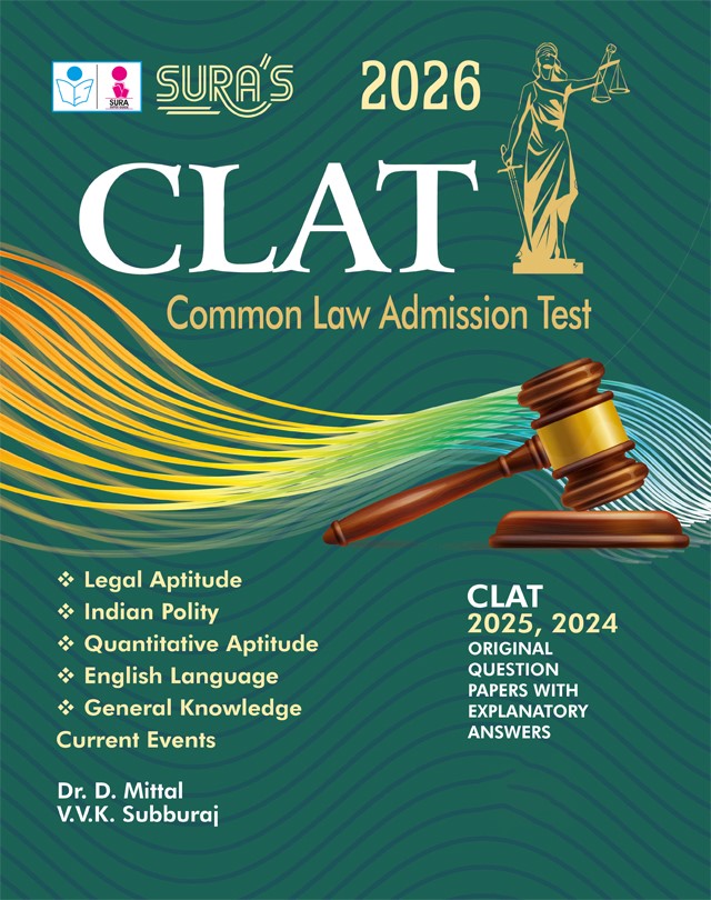 SURA`S Common Law Admission Test ( CLAT ) & Solved Questions and Answers Exam Books - Latest Edition 2026