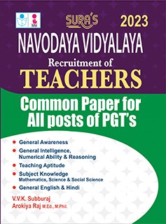 SURA`S Navodaya Vidyalaya Teachers Common Paper for All Posts  of PGT`s Exam Books - LATEST EDITION 2023