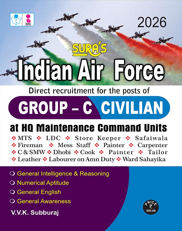 SURA`S Indian Air Force Group C ( Civilian ) Exam Books - LATEST EDITION 2026