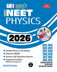 SURA`S TARGET NEET PHYSICS (Self Preparation) Entrance Exam Book Study Materials with Original Question Papers Explanatory Answers 2026