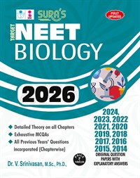 SURA`S TARGET NEET Biology (Self Preparation) Entrance Exam Book Study Materials with Original Question Papers Explanatory Answers 2026