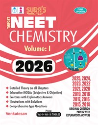 SURA`S TARGET NEET Chemistry Volume I & II (Self Preparation) Entrance Exam Book Study Materials with Original Question Papers Explanatory Answers 2026