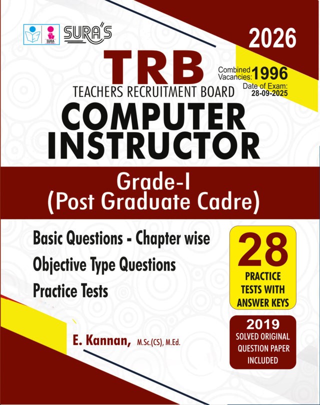 SURA`S TRB PG Computer Instructor Grade I Post Graduate Cadre Exam Book Guide English Medium - Latest Edition 2026