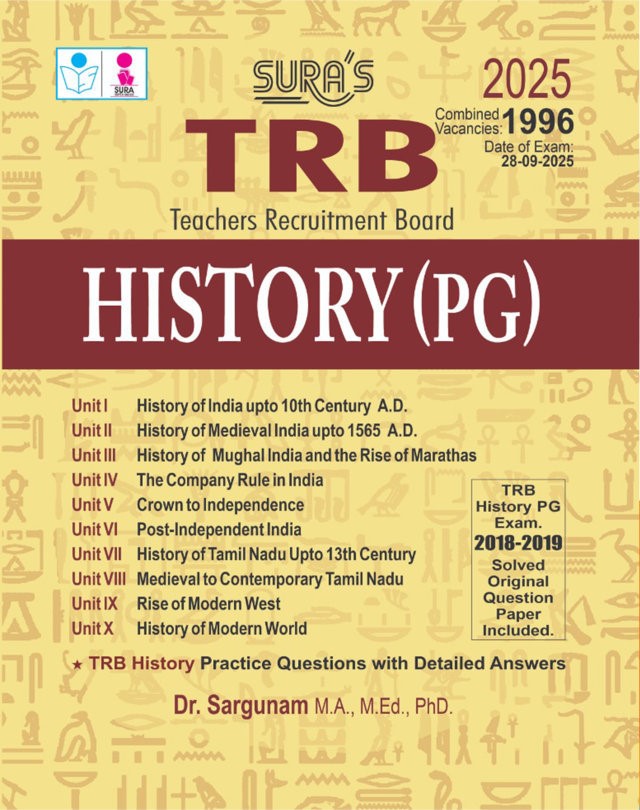 SURA`S TRB PG (Teachers Recruitment Board) History Exam Book Guide in English Medium - Latest Edition 2026