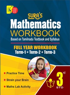 Sura`s 3rd Std Mathematics Full Year Workbook Exam Guide (Latest Edition)