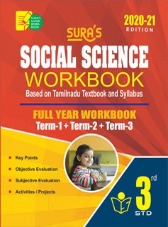 Sura`s 3rd Std Social Science Full Year Workbook Exam Guide (Latest Edition)