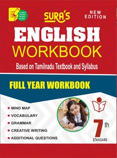 Sura`s 7th Std English Full Year Workbook Exam Guide (Latest Edition)