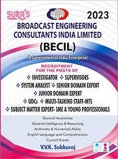 SURA`S BECIL(Broadcast Engineering Consultants India Limited) Investigators Exam Books - LATEST EDITION 2023