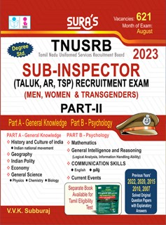 SURA`S TNUSRB SUB-INSPECTOR Recruitment (Men & Women) Exam Book in English Latest Edition - 2023