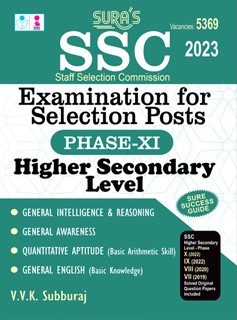 SURA`S SSC (Staff Selection Commission) Examination for Selection Posts Phase XI 11 Higher Secondary Level Exam Books 2023 Latest Edition