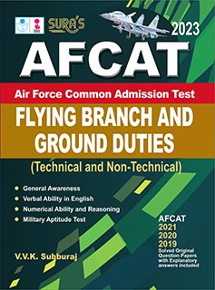 SURA`S AFCAT (Air Force Common Admission Test) Flying Branch and Ground Duties (Technical and Non-Technical) Exam Books - Latest Edition 2023