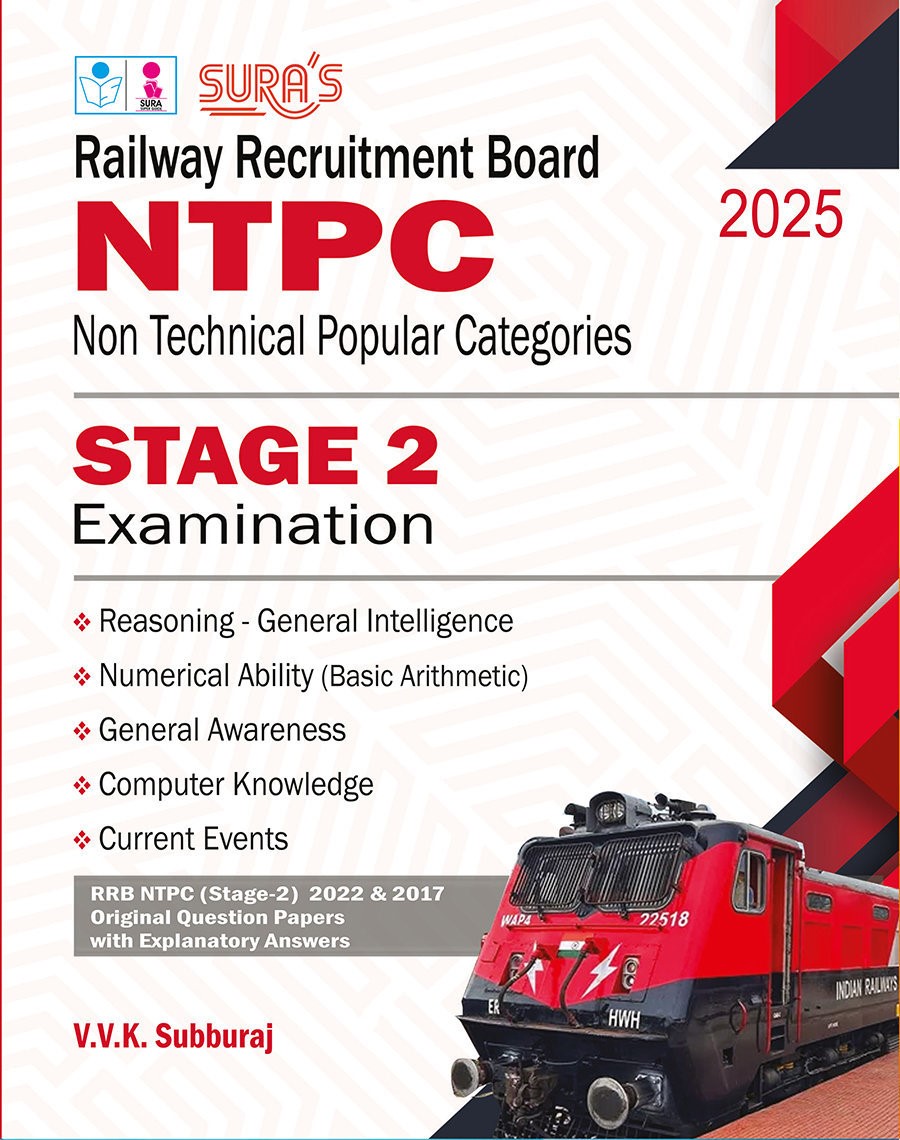 SURA`S RRB (Railway Recruitment Board) NTPC Stage 2 Exam Book Guide in English Medium 2025 Latest Updated Edition