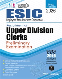 SURA`S ESIC UDC (Upper Division Clerks) Preliminary Exam Book in English Medium - Latest Edition 2026
