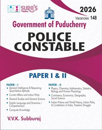 SURA`S Government of Puducherry POLICE CONSTABLE Exam book Guide English Medium 2026
