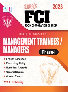 SURA`S FCI(Food Corporation of India) Management Trainees and Managers Phase - I Exam Book in English Medium - Latest Updated Edition 2023