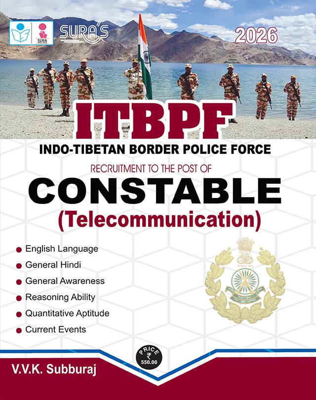 SURA`S ITBPF(Indo-Tibetan Border Police Force) Constable (Telecommunication) Exam Book in english Medium - Latest Updated Edition 2026