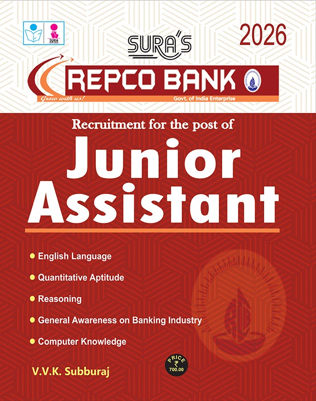 SURA`S REPCO BANK Junior Assistant Exam Book in English Medium - Latest Updated Edition 2026