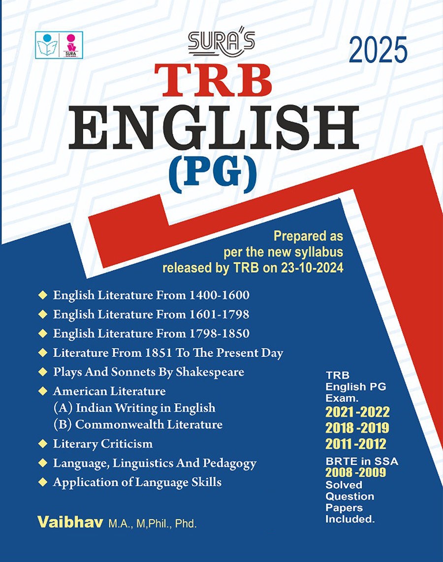 SURA`S TRB English(PG) Exam Book Guide and Original Solved Question Papers - Latest Updated Edition 2025