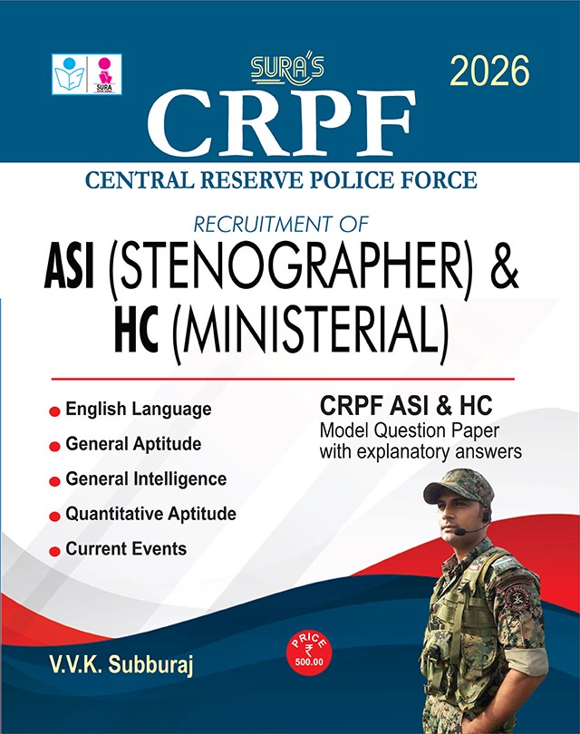 SURA`S CRPF ASI(Stenographer) and HC(Ministerial) Exam Book in English Medium - Latest Updated Edition 2026