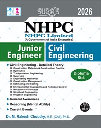 SURA`S NHPC Junior Engineer Civil Engineering Diploma Std Exam Book Guide - Latest Updated Edition 2026