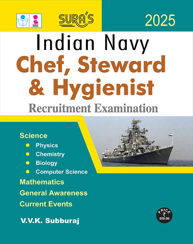 SURA`S Indian Navy Chef,Steward and Hygienist Exam Book Guide in English Medium - Latest Updated Edition 2026