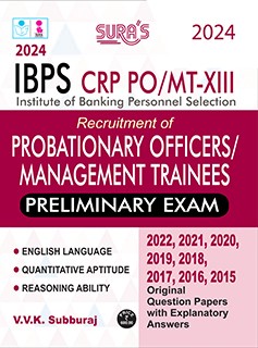 SURA`S IBPS CRP PO/MT-XIII Probationary Officers Management Trainees Preliminary Exam Book Guide in English Medium 2025