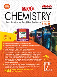 SURA`S 12th Std Chemistry Volume 1 and 2 Exam Guide in English Medium 2024-25 Edition