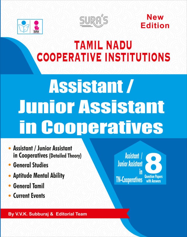 SURA`S Tamilnadu Co-Operative Institutions Assistant and Junior Assistant Exam Book Guide in English Medium - Latest Edition 2025