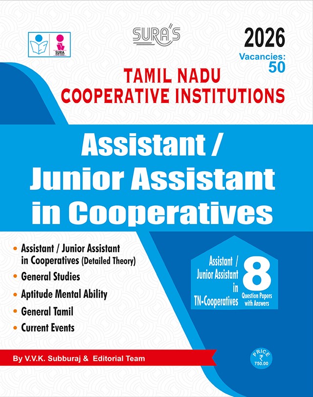 SURA`S Tamilnadu Co-Operative Institutions Assistant and Junior Assistant Exam Book Guide in English Medium - Latest Edition 2026