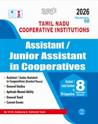 SURA`S Tamilnadu Co-Operative Institutions Assistant and Junior Assistant Exam Book Guide in English Medium - Latest Edition 2026