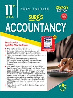 SURA`S 11th Standard Accountancy Exam Guide in English Medium 2024-25 Edition - Based on the Updated New Textbook