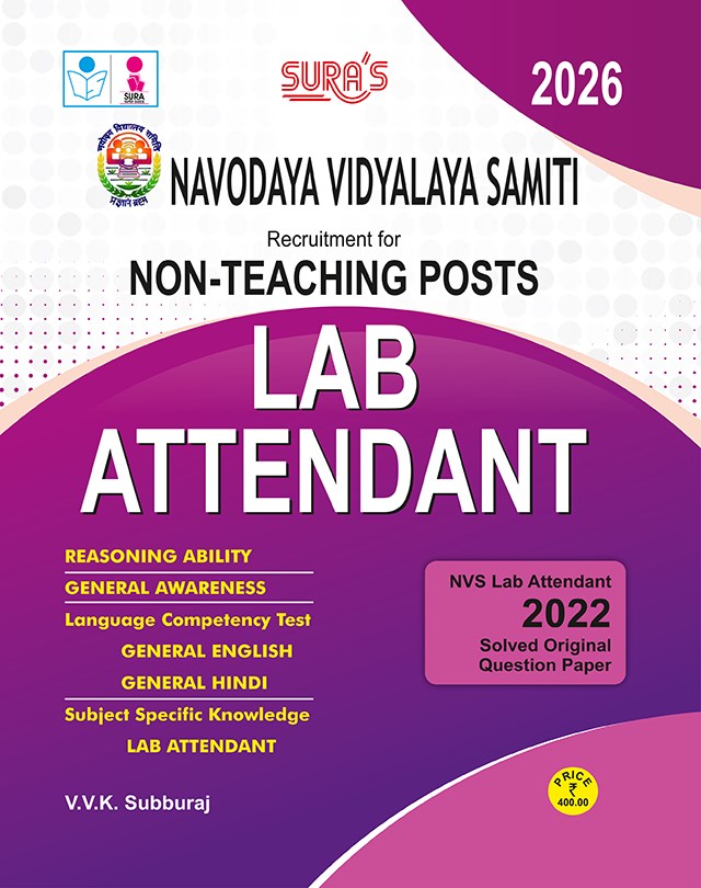 SURA`S NVS (NAVODAYA VIDYALAYA SAMITI) Non-Teaching Posts Lab Attendant Exam Book Guide in English Medium 2026