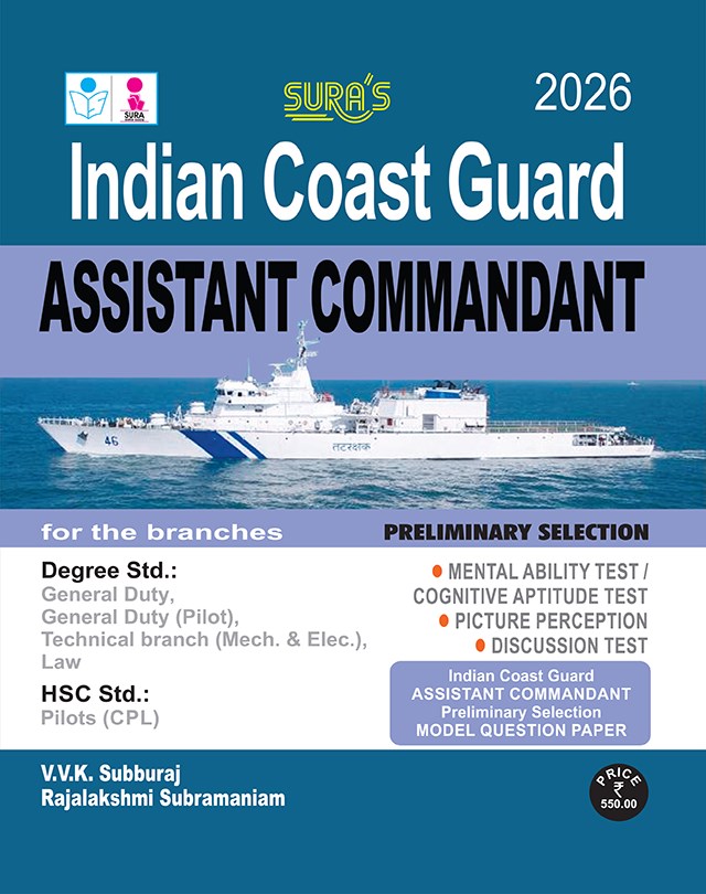 SURA`S Indian Coast Guard Assistant Commandant Exam Book Guide in English Medium 2026