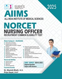 SURA`S AIIMS NORCET Nursing Officer Common Eligibility Test Exam Book Guide English 2025