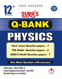 SURA`S 12th Std Q-Bank Physics Subject Exam Question Papers in English Medium - Latest Updated