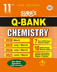 SURA`S 11th Std Q-Bank Chemistry Subject Exam Question Papers in English Medium - Latest Updated Edition
