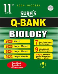 SURA`S 11th Std Q-Bank Biology Subject Exam Question Papers in English Medium - Latest Updated Edition