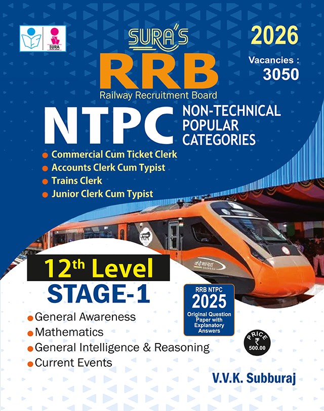 SURA`S RRB NTPC (Non-Technical Popular Categories) 12th Level Stage-1 Exam Book Guide in English Medium 2026