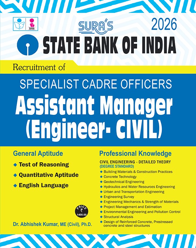 SURA`S SBI State Bank of India Specialist Cadre Officers Assistant Manager (Engineer-Civil) Exam Book Guide English 2026