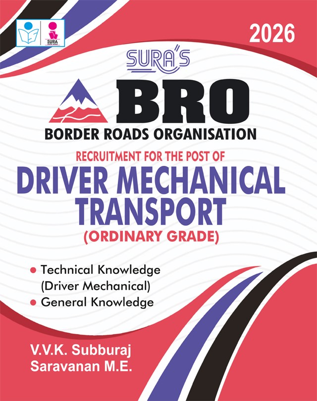 SURA`S Border Roads Organisation BRO Driver Mechanical Transport Ordinary Grade Exam Book Guide in English Medium 2026
