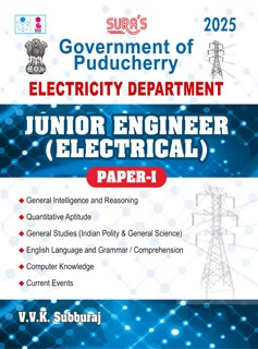 SURA`S Government of Puducherry Junior Engineer Electrical Paper-I Exam Book Guide in English Medium 2025