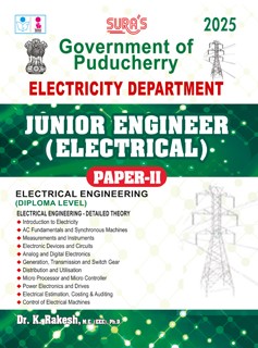 SURA`S Government of Puducherry Junior Engineer Electrical Paper-II Exam Book Guide in English Medium 2025