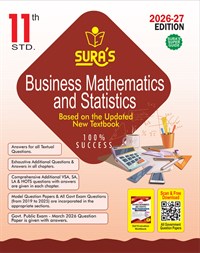 SURA`S 11th Standard Business Mathematics and Statistics Guide in English Medium 2026-27 - Latest Updated Edition