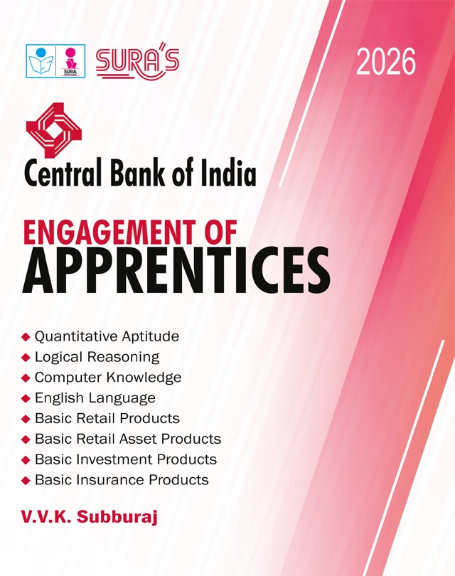 SURA`S Central Bank of India CBI Engagement of Apprentices Exam Book Guide in English Medium 2026