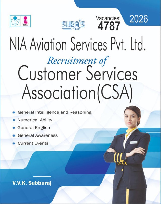 SURA`S NIA Aviation Services Pvt. Ltd. Customer Services Association(CSA) Exam Book Guide in English Medium 2025