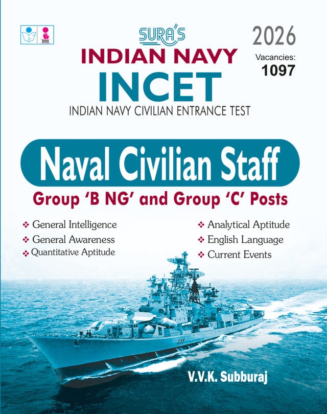 SURA`S Indian NAVY INCET Naval Civilian Staff Group`B NG` and Group `C` Posts Exam Book Guide in English Medium 2026